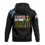 Proud Us Navy Dad Navy Family Military Dad All Over Print Hoodie Back