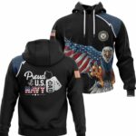 Proud US Navy Dad With American Flag Military Veteran Navy All Over Print Hoodie