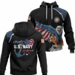 Proud US Navy Girlfriend Flag Eagle All Over Print Hoodie