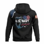 Proud US Navy Girlfriend Flag Eagle All Over Print Hoodie Back