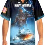 Proud Veteran Navy Veteran Hawaiian Shirt Front 1