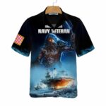 Proud Veteran Navy Veteran Hawaiian Shirt Front