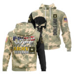 Proud wife of a army veteran american flag military gift army all over print hoodie