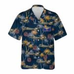 Ray US Air Force A 7D Of 353rd TFS Squadron Coconut Tree Pattern Hawaiian Shirt Front