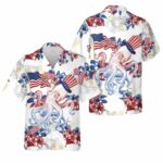 Red White And Blue Octopus, 4th Of July Independence Hawaiian Shirt