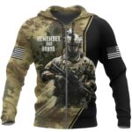 Remember and honor the heroes who served to hold our flag high All Over Print Hoodie Front