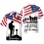 Remember Lest We Forget Veteran Memorial Day Hawaiian Shirt