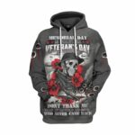 Skull Memorable Day Is For Them, Veteran;s Day Is For Me All Over Print Hoodie Front