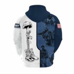 Soldiers US Navy We Will Never Forget Veterans Memorial Day All Over Print Hoodie Back