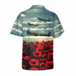 Spitfire red poppy Memorial Day Lest we forget Hawaiian Shirt Back