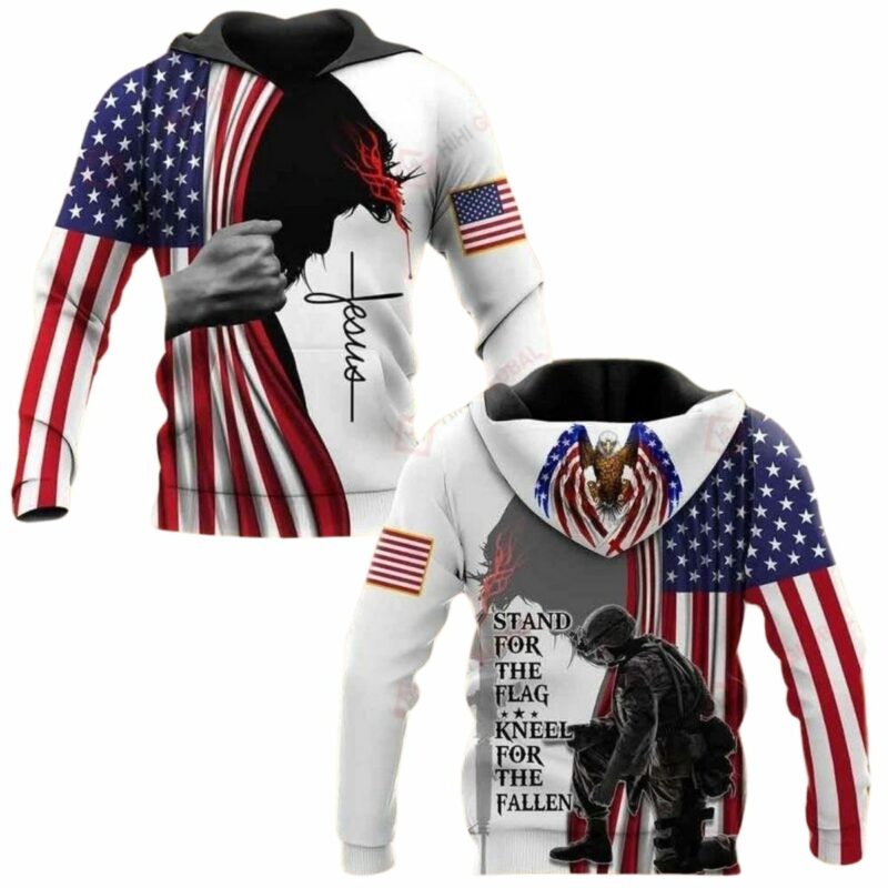 Stand For The Flag Kneel For The Fallen Veterans Day All Over Print Hoodie