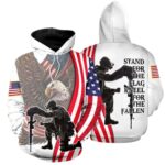 Stand for the flag kneel for the fallen White Pattern Memorial Day All Over Print Hoodie