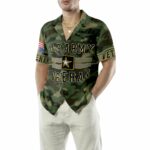 The US Army Veteran Camo Pattern Hawaiian Shirt Front