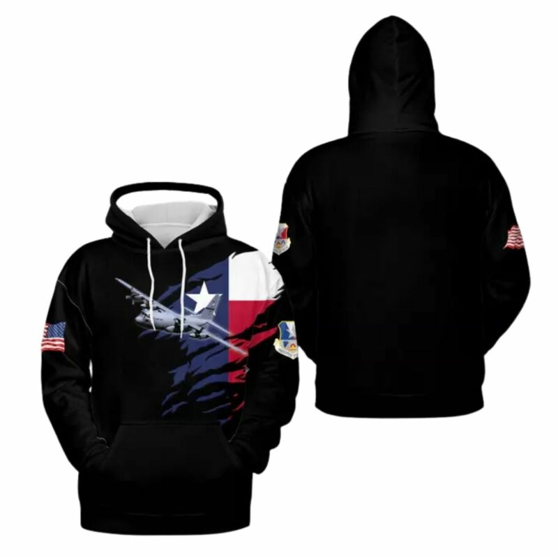 Us Air Force 136Th Airlift Wing C 130H Hercules All Over Print Hoodie