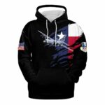 US Air Force 136th Airlift Wing C 130H Hercules All Over Print Hoodie Front