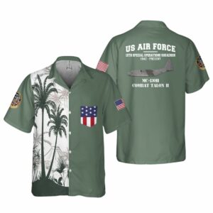 US Air Force 15th Special Operations Squadron MC 130H Combat Talon II Pocket Hawaiian Shirt