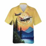 US Air Force 77 Fighter Squadron F 16CM Hawaiian Shirt Front