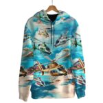 US Air Force Airplane Helicopter All Over Print Hoodie Front 1