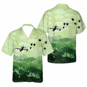 US Air Force C 130 Hercules drops on 70th anniversary of D Day Hawaiian Shirt