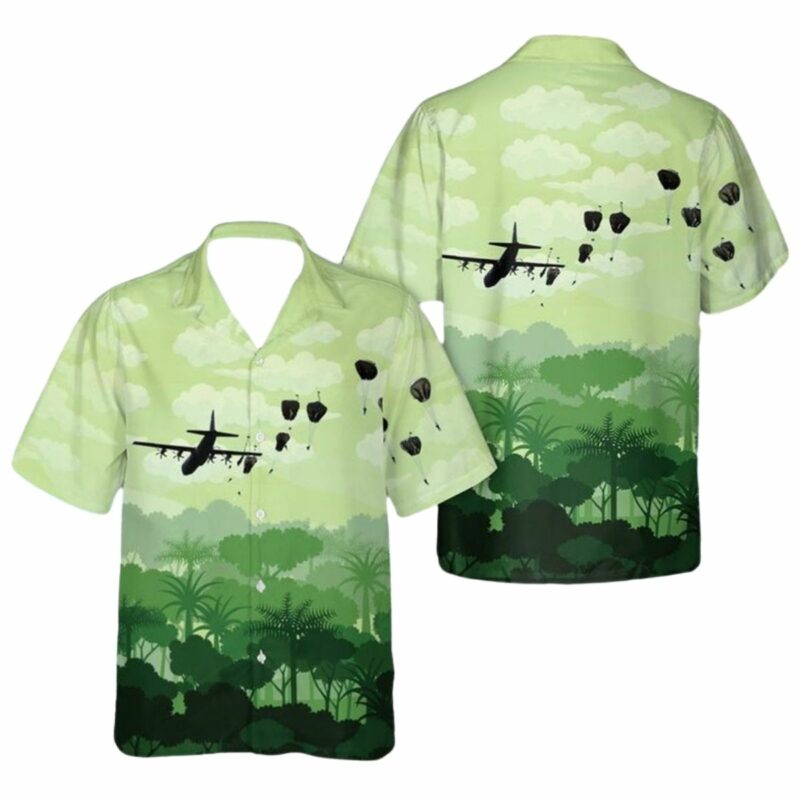 Us Air Force C 130 Hercules Drops On 70Th Anniversary Of D Day Hawaiian Shirt