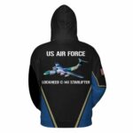 US Air Force Lockheed C 141 Starlifter Flag Skull Military All Over Print Hoodie Back