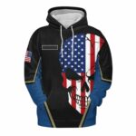 US Air Force Lockheed C 141 Starlifter Flag Skull Military All Over Print Hoodie Front