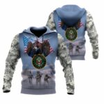 US Army Eagle Flag Camouflage All Over Print Hoodie