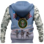 US Army Eagle Flag Camouflage All Over Print Hoodie Back