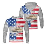 Us army m1a2 abrams main battle tank all over print hoodie