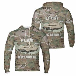 US Army M1A2 Abrams Main Battle Tank All Over Print Hoodie