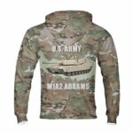 US Army M1A2 Abrams Main Battle Tank All Over Print Hoodie Back