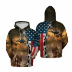 US Army MD Helicopters MH 6 Little Bird All Over Print Hoodie