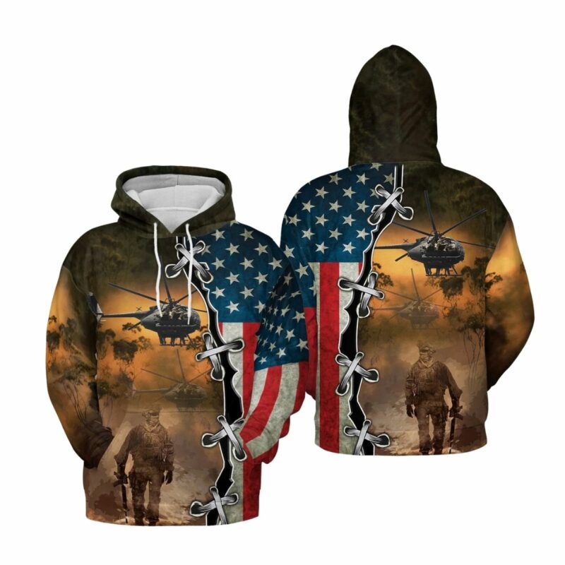 Us Army Md Helicopters Mh 6 Little Bird All Over Print Hoodie