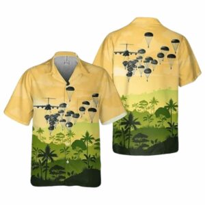 US Army Paratroopers with The 82nd Airborne Division Parachute Hawaiian Shirt