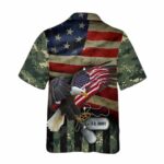 Us Army Proud Army Wife Flag Eagle Camo Pattern Hawaiian Shirt Back