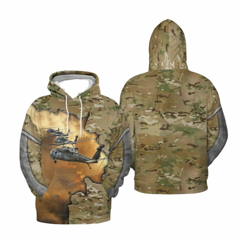 Us Army Sikorsky Uh 60 Black Hawk All Over Print Hoodie