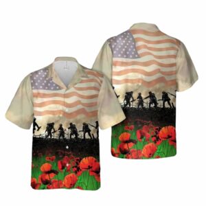 US Army Solider And Poppies Hawaiian Shirt