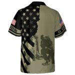 US Army Veteran Military Pride Eagle American Flag Hawaiian Shirt Back