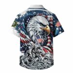 US Army Veterans Flag Eagle Gifts For Dad, For Husband Veteran Hawaiian Shirt Back