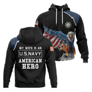 Us navy aircraft history mens my wife is an american hero us navy military husband all over print hoodie