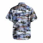 Us Navy Los Angeles USS Greeneville SSN 772 Attack Submarine Coconut Trees Hawaiian Shirt Back