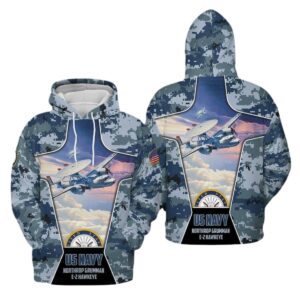 US Navy Northrop Grumman E 2 Hawkeye All Over Print Hoodie