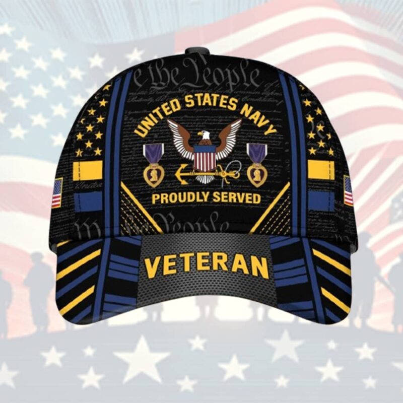 Us Navy Proudly Served Veteran Cap