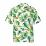 US Navy Submarine Warfare insignia Gold Palm Leaves Pattern Hawaiian Shirt Back