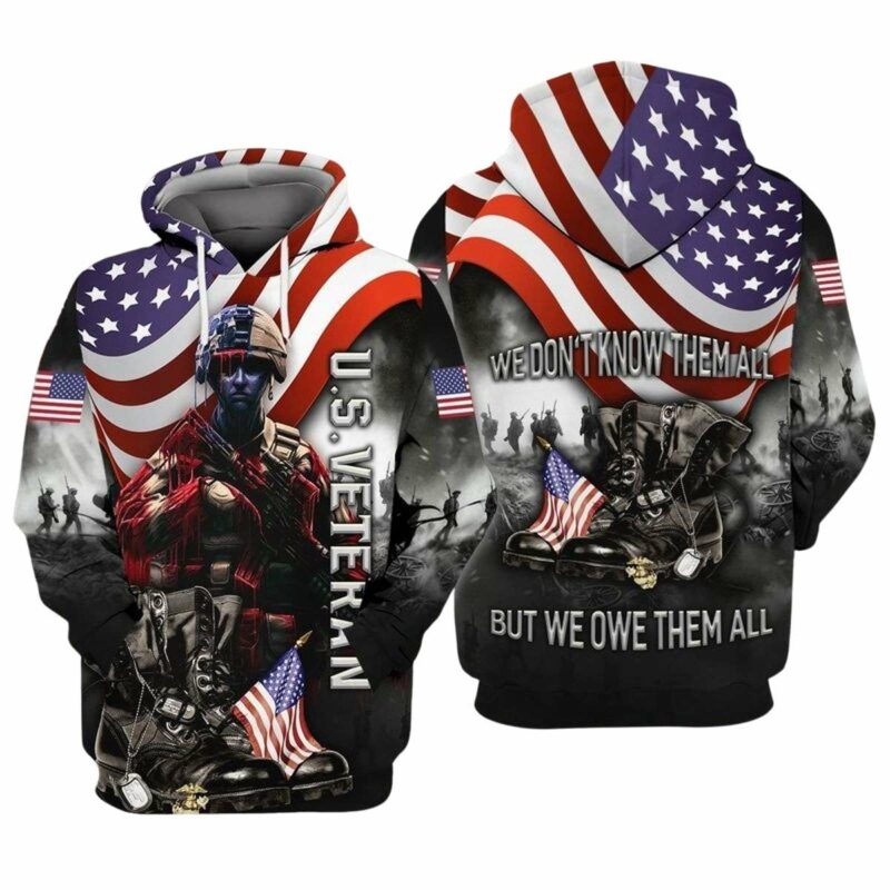 Us Veteran We Don'T Know Them All But We Own Them All Memorial Day All Over Print Hoodie