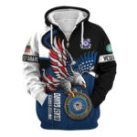 Us veterans eagle flag coast guard all over print hoodie front