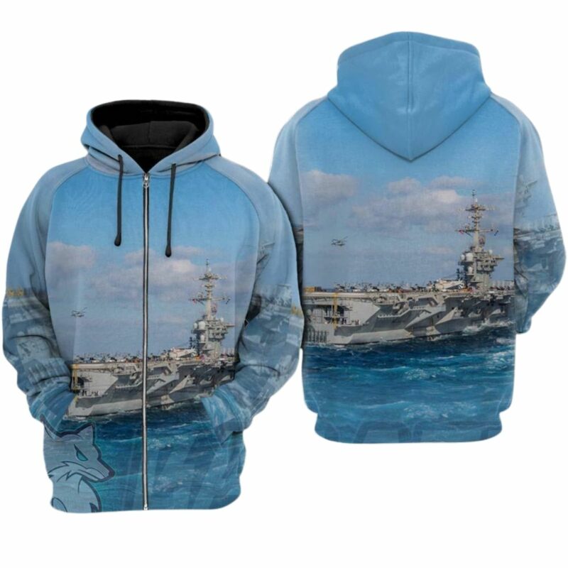 Uss Abraham Lincoln Bdg 1048 All Over Print Hoodie