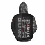 Veteran American Military US Army Honor The Fallen Mmorial Day All Over Print Hoodie Back