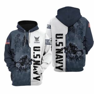 Veteran American Military USN US Navy Veteran All Over Print Hoodie