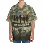 Veteran Brotherhood Soldier Camo Pattern Hawaiian Shirt Front 1